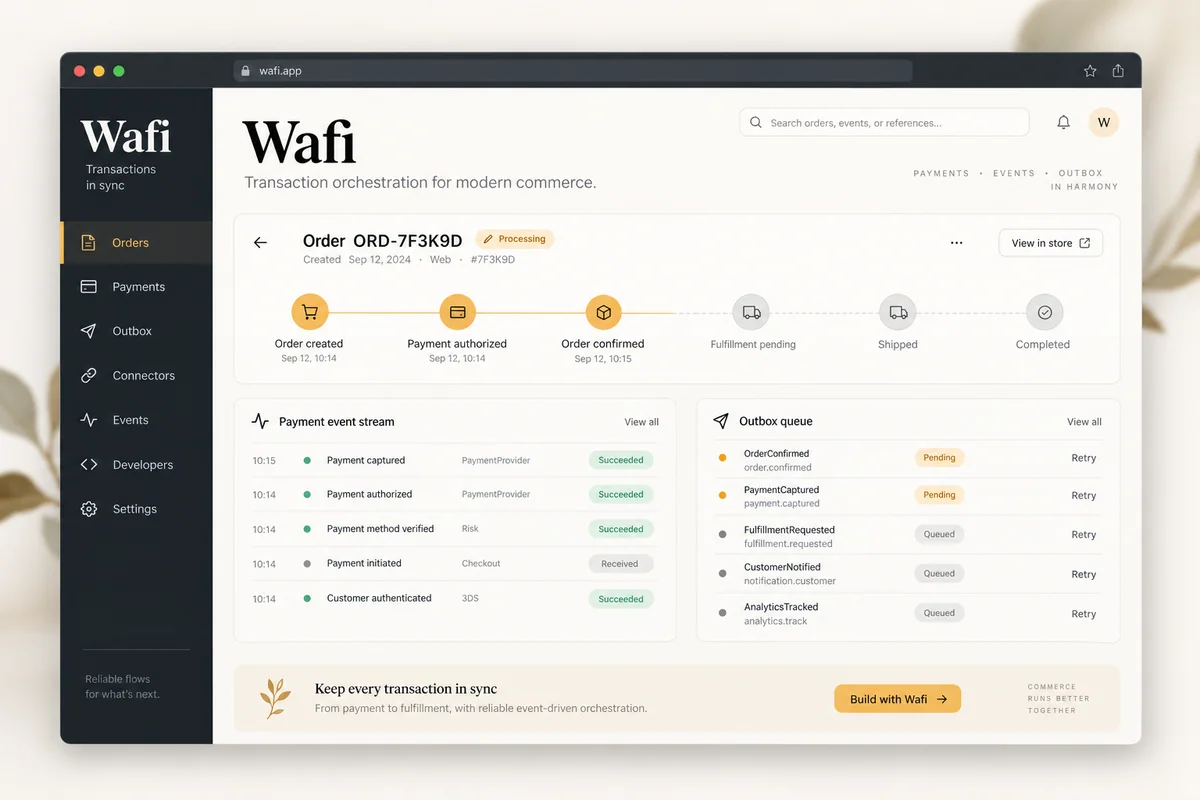 Wafi Transaction Platform project preview